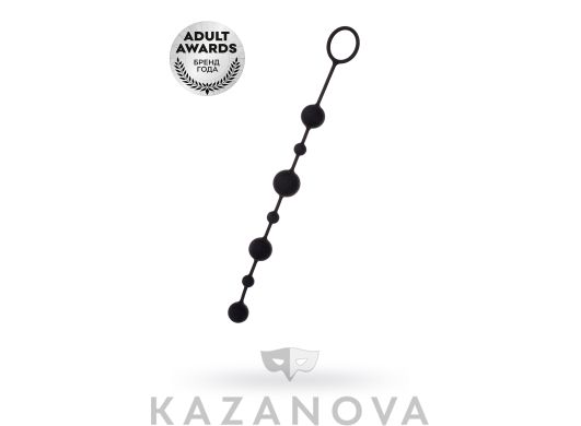 Цепочка анальная A-Toys Anal Beads S из медицинского силикона черная