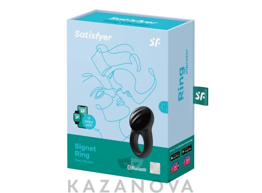 Кольцо Satisfyer Signet Ring черное эрекционное с вибрацией